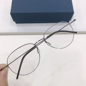 High Quatity Denmark Brand Eyeglasses Men Pure Titanium Myopia Glasses Frame Men's Screwless Ultralight Round Eyewear Oval Lens