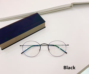 High Quatity Denmark Brand Myopia Glasses eyeglasses Frame Men's Screwless Ultralight  Round Gold Wire Pure Titanium frame