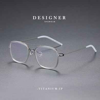 High Quatity Denmark Brand Square Lightweight Pure Titanium Myopia Glasses Frame Men's Woman Screwless Ultralight Optical Lense