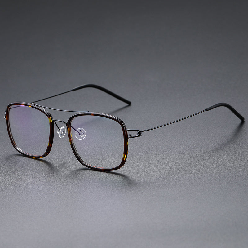 High Quatity Denmark Brand Square Lightweight Pure Titanium Myopia Glasses Frame Men's Woman Screwless Ultralight Optical Lense