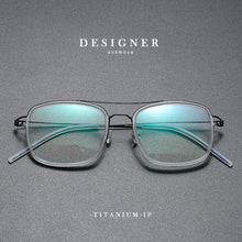Load image into Gallery viewer, High Quatity Denmark Brand Square Lightweight Pure Titanium Myopia Glasses Frame Men&#39;s Woman Screwless Ultralight Optical Lense