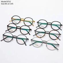 Load image into Gallery viewer, High Quatity Denmark Brand Super Light Pure Titanium Myopia Retro Round Glasses Frame Men&#39;s Screwless Ultralight Optical Lenses