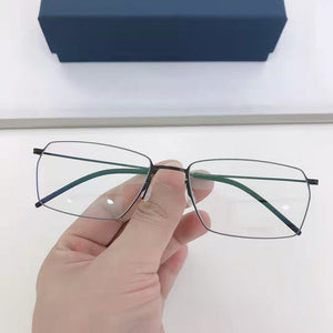 High Quatity Eyewear Denmark Brand Pure Titanium Myopia Square Glasses Frame Men Screwless Eyeglasses Ultralight Optical Lenses