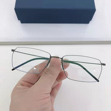 Carica l&#39;immagine nel visualizzatore di Gallery, Occhiali di alta qualità Danimarca marca titanio puro miopia occhiali quadrati montatura da uomo occhiali senza viti lenti ottiche ultraleggere