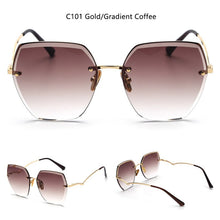 Load image into Gallery viewer, High Qulity women&#39;s Rimless Square Sunglasses Metal 2023 shades  Sexy Sunglasses Female Ladies Brown Eyewear