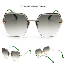 Load image into Gallery viewer, High Qulity women&#39;s Rimless Square Sunglasses Metal 2023 shades  Sexy Sunglasses Female Ladies Brown Eyewear
