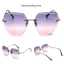 Load image into Gallery viewer, High Qulity women&#39;s Rimless Square Sunglasses Metal 2023 shades  Sexy Sunglasses Female Ladies Brown Eyewear