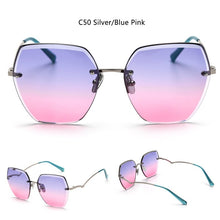 Load image into Gallery viewer, High Qulity women&#39;s Rimless Square Sunglasses Metal 2023 shades  Sexy Sunglasses Female Ladies Brown Eyewear