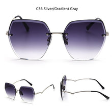 Load image into Gallery viewer, High Qulity women&#39;s Rimless Square Sunglasses Metal 2023 shades  Sexy Sunglasses Female Ladies Brown Eyewear