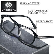 Load image into Gallery viewer, High end Italy Acetate Optical Glasses Frame Men Prescription Myopia Eyeglasses Frame Retro Clear Transparent Eyewear Frame 2023