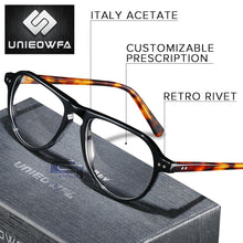 Load image into Gallery viewer, High end Italy Acetate Optical Glasses Frame Men Prescription Myopia Eyeglasses Frame Retro Clear Transparent Eyewear Frame 2023