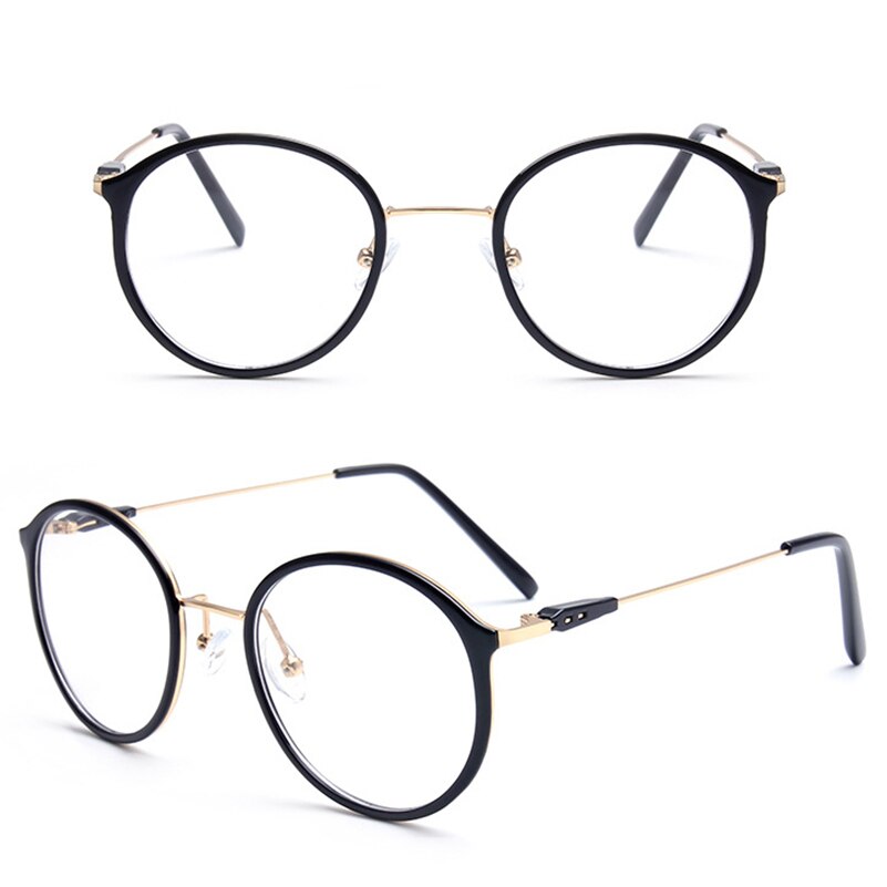 High-end Ultra Lightweight TR90+Stainless Steel Eyeglass Frames Mens Womens Retro Vintage Round Clear Lens Eyeglasses Frame