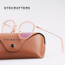 Load image into Gallery viewer, High-end Ultra Lightweight TR90+Stainless Steel Eyeglass Frames Mens Womens Retro Vintage Round Clear Lens Eyeglasses Frame