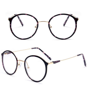 High-end Ultra Lightweight TR90+Stainless Steel Eyeglass Frames Mens Womens Retro Vintage Round Clear Lens Eyeglasses Frame