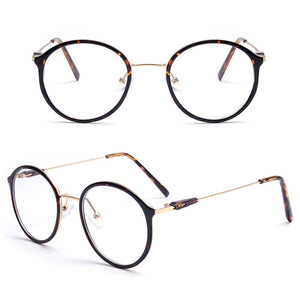 High-end Ultra Lightweight TR90+Stainless Steel Eyeglass Frames Mens Womens Retro Vintage Round Clear Lens Eyeglasses Frame