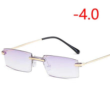 Load image into Gallery viewer, High-grade Coating Frameless Finished Myopia Glasses Women Anti-blue Light Prescription Eyeglasses -1 -1.5 -2 -2.5 -3 -3.5 -4.0