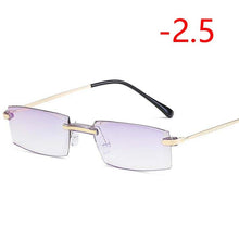Load image into Gallery viewer, High-grade Coating Frameless Finished Myopia Glasses Women Anti-blue Light Prescription Eyeglasses -1 -1.5 -2 -2.5 -3 -3.5 -4.0