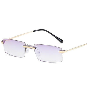 High-grade Coating Frameless Finished Myopia Glasses Women Anti-blue Light Prescription Eyeglasses -1 -1.5 -2 -2.5 -3 -3.5 -4.0