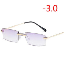 Load image into Gallery viewer, High-grade Coating Frameless Finished Myopia Glasses Women Anti-blue Light Prescription Eyeglasses -1 -1.5 -2 -2.5 -3 -3.5 -4.0