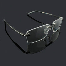 Load image into Gallery viewer, High-grade  titanium Business rimless glasses frames Wide big face man Optical myopia reading Armacao de oculos 0349