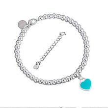 Carica l'immagine nel visualizzatore di Gallery, High polished 925 sterling silver beads strand charm bracelet for women and girls birthd gift fine silver jewelry office women
