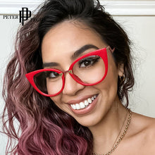 Load image into Gallery viewer, High-quality Cat Eye Anti Blue Light Glasses Women Eyeglasses Frames Ladies Computer Eyewear Vintage Optical Frame