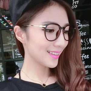 Metal retro big frames glasses Plain mirror glasses for female and male optical frames eyewear myopia
