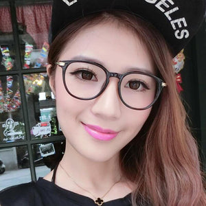 Metal retro big frames glasses Plain mirror glasses for female and male optical frames eyewear myopia