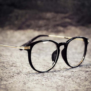Metal retro big frames glasses Plain mirror glasses for female and male optical frames eyewear myopia