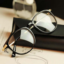 Carica l&#39;immagine nel visualizzatore di Gallery, Metal retro big frames glasses Plain mirror glasses for female and male optical frames eyewear myopia