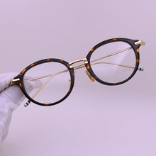 Carica l&#39;immagine nel visualizzatore di Gallery, High quality Round Acetate Alloy Temple Glasses frames for Men and Women TB011 eyeglasses myopia reading eyewear Oculos