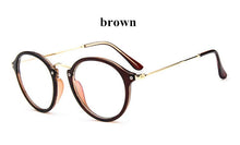 Carica l&#39;immagine nel visualizzatore di Gallery, Women Clear Lens Eyewear Unisex Retro Clear Glasses Oval Frame Metal Temples Eyeglasses oculos de grau femininos