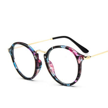 Carica l&#39;immagine nel visualizzatore di Gallery, Women Clear Lens Eyewear Unisex Retro Clear Glasses Oval Frame Metal Temples Eyeglasses oculos de grau femininos