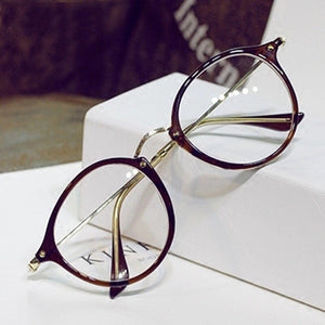 Women Clear Lens Eyewear Unisex Retro Clear Glasses Oval Frame Metal Temples Eyeglasses oculos de grau femininos