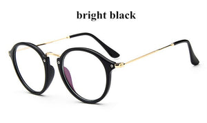 Women Clear Lens Eyewear Unisex Retro Clear Glasses Oval Frame Metal Temples Eyeglasses oculos de grau femininos
