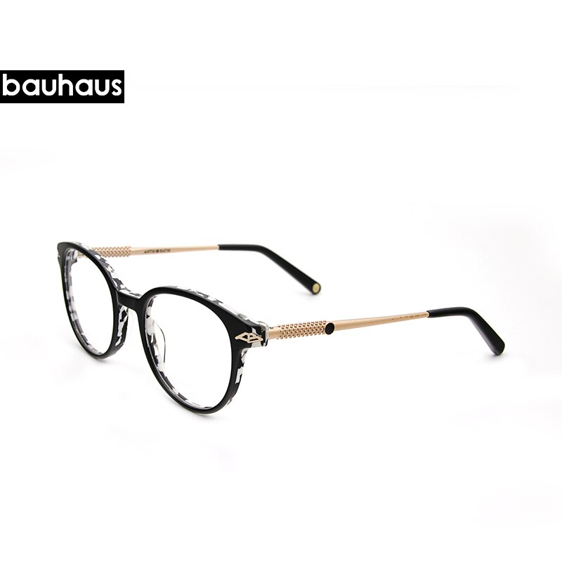 bauhaus shaped round Acetate glasses frame men Retro eyeglasses women myopia reading eyewear Oculos De Grau