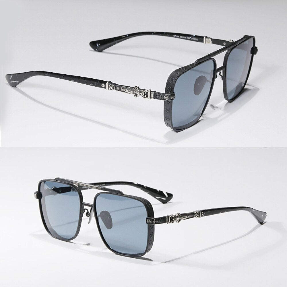 square glasses frame titanium alloy female myopia glasses frame men's retro designer brand sunglasses