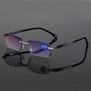 Higodoy 2023  Reading Glasses Anti-blue Light Blue Film Men's Business Glasses Eye Glasses Frames for Old Men