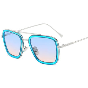 Higodoy Double Brige Vintage Square Men Sunglass Ovesized Sexy  Women Sunglasses  Retro Clear Metal Glasses
