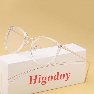 Higodoy metal glasses frame progress retro ladies trend optical glasses transparent lenses men prescription glasses