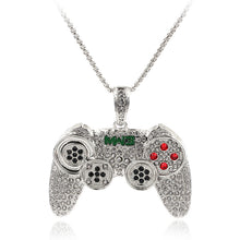 Load image into Gallery viewer, Hop Game Machine Handle Necklace Pendant Mens Full Crystal Long Chain Necklaces Fashion Game Controller Necklace Jewelry