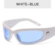 Load image into Gallery viewer, Hip Hop Sport Funny Mirror Sunglasses Men UV400 Cat Eye Goggles Male Silver Len Sun Glasses Women Female Vintage Driving Eyewear