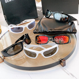 Hip Hop Unusual Cat Eye Frame Sun Glasses Unique Arc Legh Moon Lens Red Sunglasses Women 2023 Men Eyewear  Brand Design