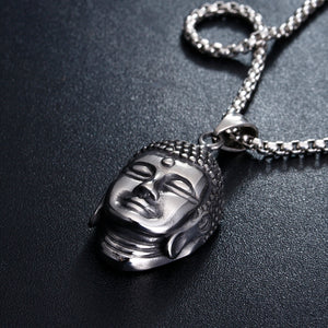 Hiphop/Rock 316L Stainless Steel Buddha Pendant Necklace Men's Holid Gift Box chain Necklace Jewelry