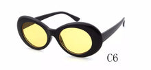 Load image into Gallery viewer, Hippie Retro Glasses White Oval Sunglasses Women Men Hip Hop Eyewear Rave Festival Sun Glasses Celebrity Cute Sexy Shades