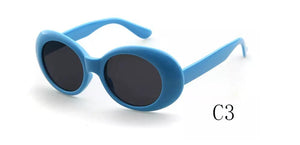 Hippie Retro Glasses White Oval Sunglasses Women Men Hip Hop Eyewear Rave Festival Sun Glasses Celebrity Cute Sexy Shades