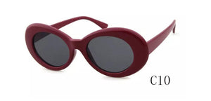 Hippie Retro Glasses White Oval Sunglasses Women Men Hip Hop Eyewear Rave Festival Sun Glasses Celebrity Cute Sexy Shades