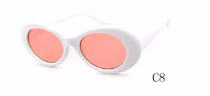 Hippie Retro Glasses White Oval Sunglasses Women Men Hip Hop Eyewear Rave Festival Sun Glasses Celebrity Cute Sexy Shades