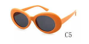 Hippie Retro Glasses White Oval Sunglasses Women Men Hip Hop Eyewear Rave Festival Sun Glasses Celebrity Cute Sexy Shades