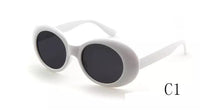 Load image into Gallery viewer, Hippie Retro Glasses White Oval Sunglasses Women Men Hip Hop Eyewear Rave Festival Sun Glasses Celebrity Cute Sexy Shades